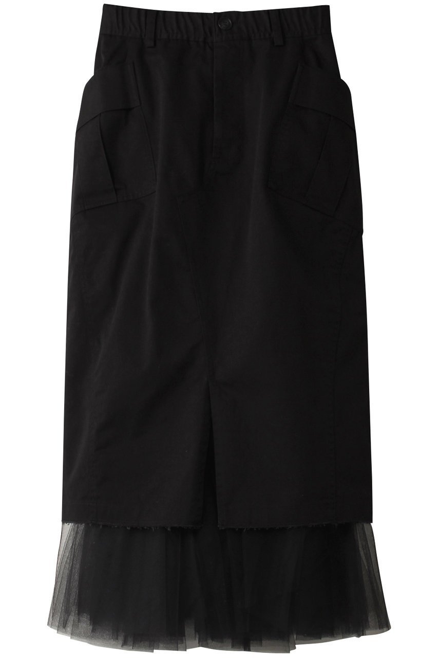 【ティーチ/TEECHI】の「シェブロン スカート」チノ+チュチュ インテリア・キッズ・メンズ・レディースファッション・服の通販 founy(ファニー) 　ファッション　Fashion　レディースファッション　WOMEN　スカート　Skirt　ロングスカート　Long Skirt　おすすめ　Recommend　スマート　Smart　チュール　Tulle　ポケット　Pocket　ランダム　Random　ロング　Long　ブラック|ID: prp329100003739410 ipo3291000000024667576