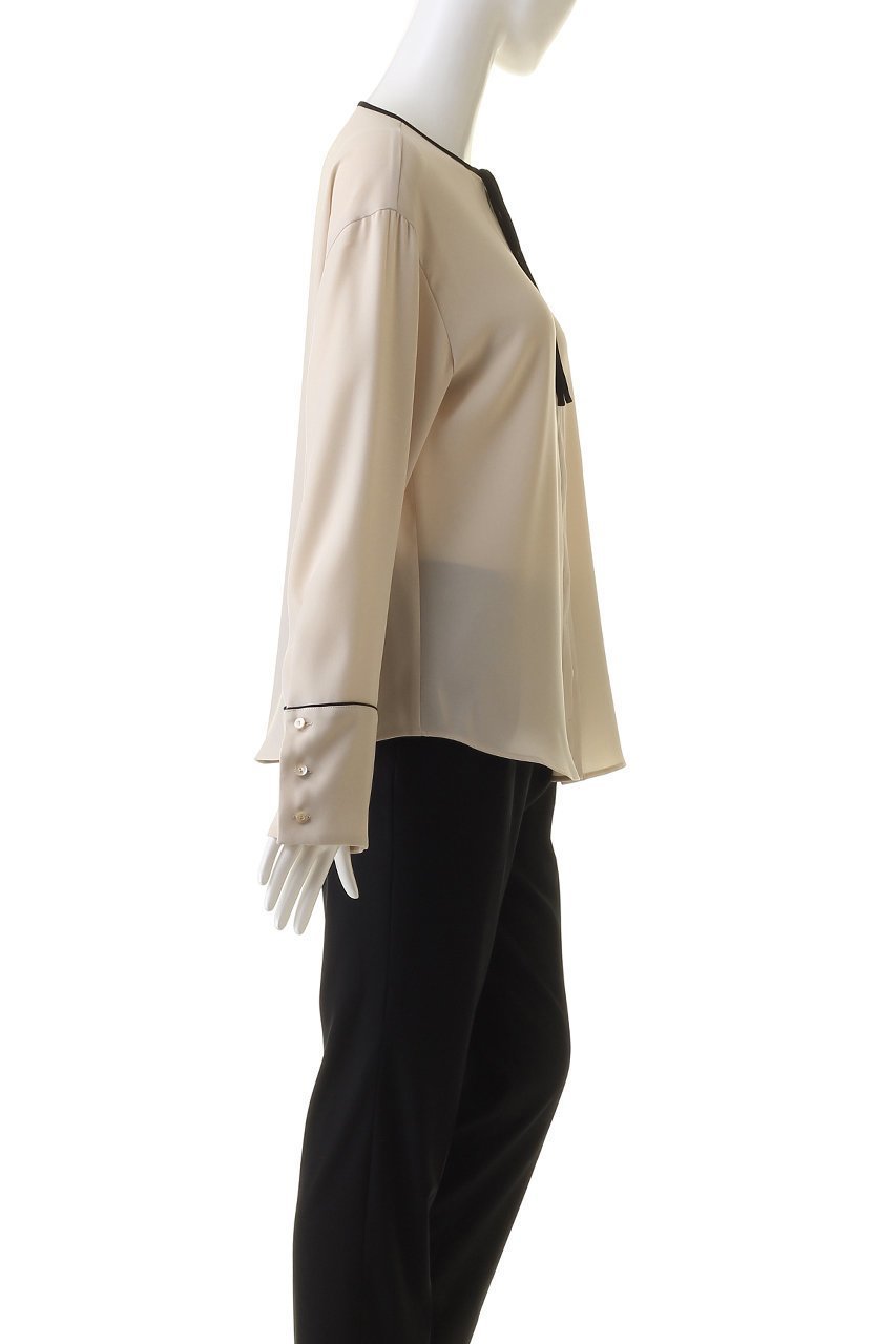 【アルアバイル/allureville】のジョーゼットホソパイピングブラウス 人気、トレンドファッション・服の通販 founy(ファニー) 　ファッション　Fashion　レディースファッション　WOMEN　トップス・カットソー　Tops/Tshirt　シャツ/ブラウス　Shirts/Blouses　カフス　Cuffs　ジョーゼット　Georgette　スリーブ　Sleeve　トレンド　Trend　リボン　Ribbon　リラックス　Relax　ロング　Long　other-3|ID: prp329100003741389 ipo3291000000031387666