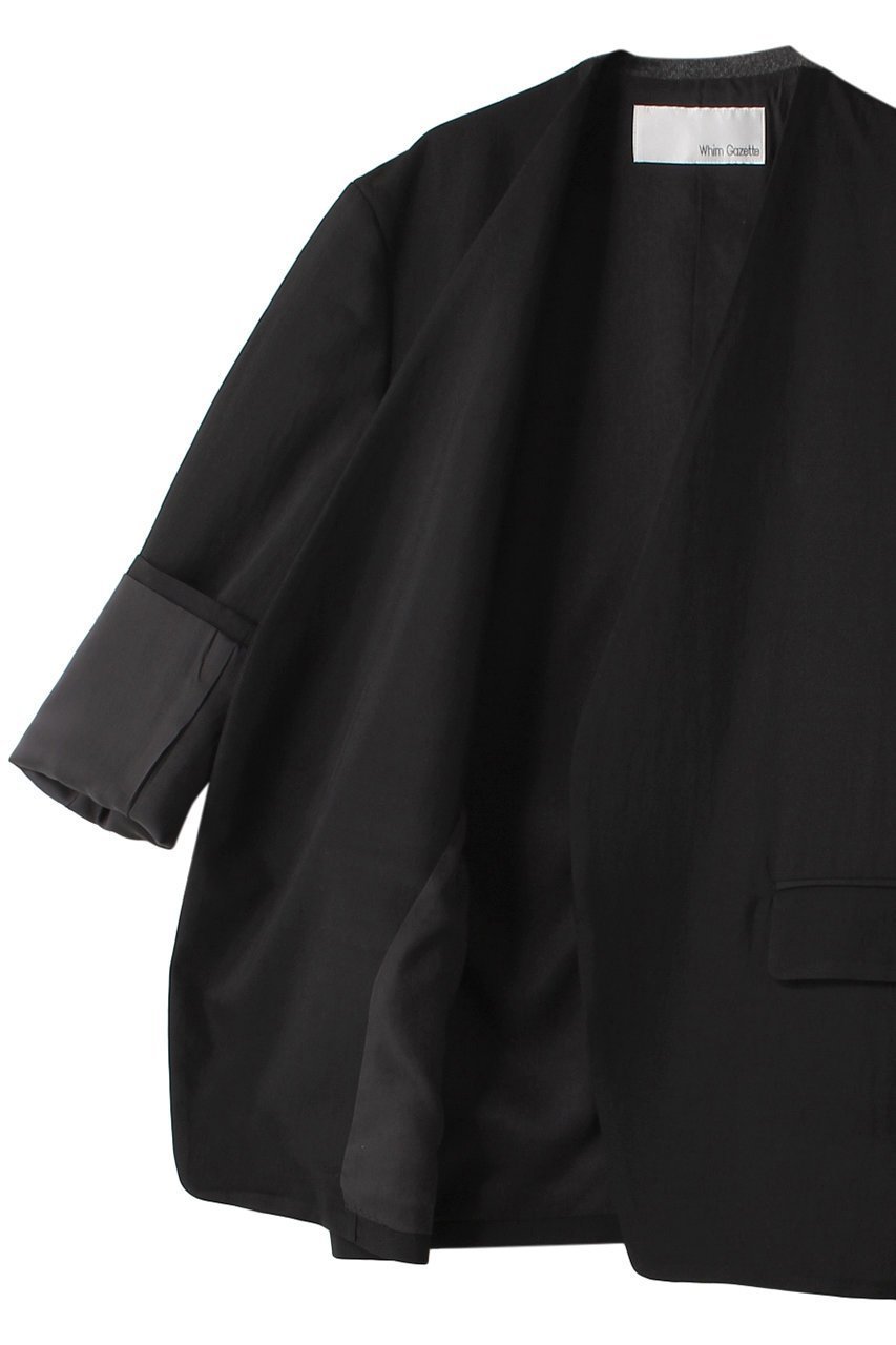 【ウィムガゼット/Whim Gazette】のツイルカラーレスジャケット 人気、トレンドファッション・服の通販 founy(ファニー) 　ファッション　Fashion　レディースファッション　Fashion for Women　アウター　Coat / Outerwear Collection　レディースジャケット・軽アウター　Jackets　カーディガン　Cardigan, Knitwear　シンプル　Simple, Minimal　ジャケット　Jacket, Outerwear　ツイル　Twist, Twisted Detail　ブルゾン　Blouson, Bomber Jacket　ロング　Long, Long-Length　エレガント 上品　Elegant　other-7|ID: prp329100003741390 ipo3291000000032960628