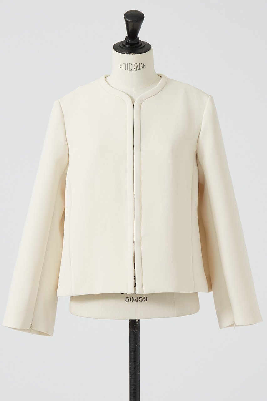 【デザイン ワークス/DESIGN WORKS】のバックフレアノーカラージャケット 人気、トレンドファッション・服の通販 founy(ファニー) 　ファッション　Fashion　レディースファッション　Fashion for Women　アウター　Coat / Outerwear Collection　レディースジャケット・軽アウター　Jackets　ノーカラージャケット / シンプル上品コーデ　Collarless Jackets　おすすめ　Recommended / Our Picks　コンパクト　Compact, Small Size　ジャケット　Jacket, Outerwear　ストレッチ　Stretch, Stretchy Fabric　スリット　Slit, Slit Detail　セットアップ　Set-Up, Coordinated Outfit　セレモニー　Ceremony　再入荷　Restock / Back in Stock　 other-1|ID: prp329100003744481 ipo3291000000032960805