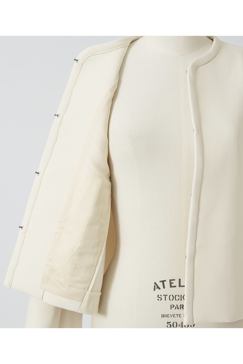【デザイン ワークス/DESIGN WORKS】のバックフレアノーカラージャケット 人気、トレンドファッション・服の通販 founy(ファニー) 　ファッション　Fashion　レディースファッション　Fashion for Women　アウター　Coat / Outerwear Collection　レディースジャケット・軽アウター　Jackets　ノーカラージャケット / シンプル上品コーデ　Collarless Jackets　おすすめ　Recommended / Our Picks　コンパクト　Compact, Small Size　ジャケット　Jacket, Outerwear　ストレッチ　Stretch, Stretchy Fabric　スリット　Slit, Slit Detail　セットアップ　Set-Up, Coordinated Outfit　セレモニー　Ceremony　再入荷　Restock / Back in Stock　other-7|ID: prp329100003744481 ipo3291000000032960831