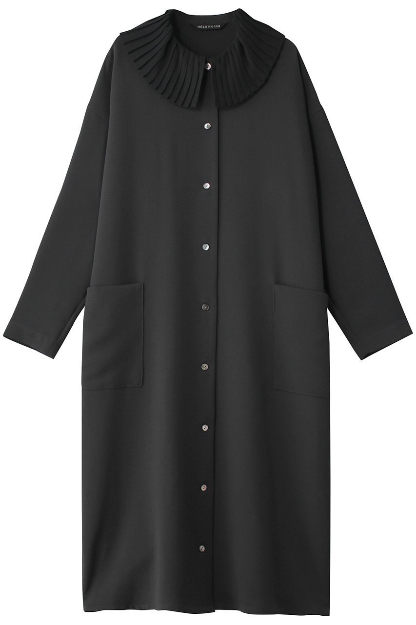 【ミズイロ インド/mizuiro ind】のpleats collar OP ワンピース インテリア・キッズ・メンズ・レディースファッション・服の通販 founy(ファニー) 　ファッション　Fashion　レディースファッション　Fashion for Women　ワンピース　Dresses　チュニック　Tunic Tops & Dresses　チュニック　Tunic, Long Top　プリーツ　Pleats, Pleated　ロング　Long, Long-Length　エレガント 上品　Elegant　gray|ID: prp329100003744485 ipo3291000000032889918