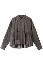 【ミズイロ インド/mizuiro ind】のcheck print gather waist shirt シャツ c.gray|ID: prp329100003744486 ipo3291000000029937940