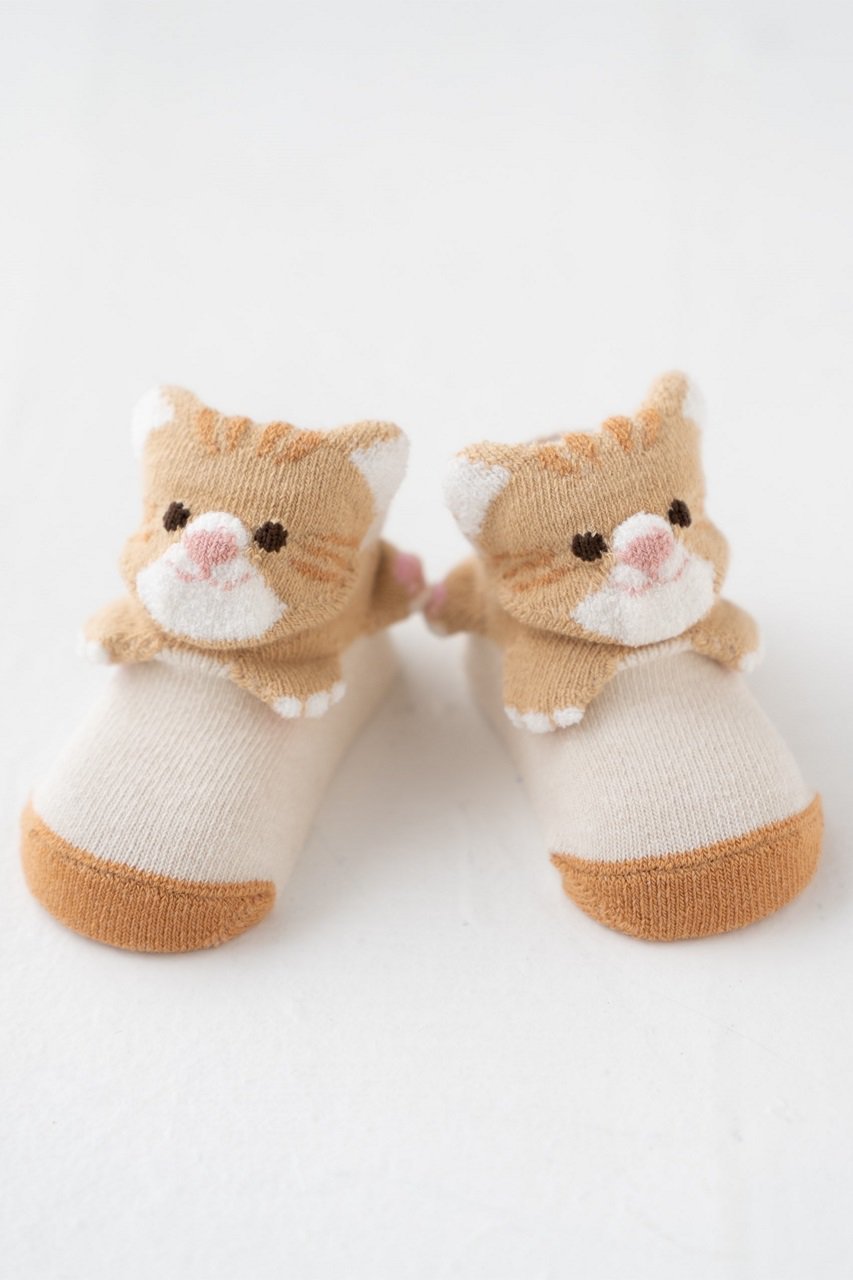 【ポプキンズ/POMPKINS / KIDS】の【Baby】【POP UP SOX】ねこ インテリア・キッズ・メンズ・レディースファッション・服の通販 founy(ファニー) 　ファッション　Fashion　キッズファッション　KIDS　おすすめ　Recommend　シューズ　Shoes　ソックス　Socks　ネコ　Cat　日本製　Made In Japan　ベージュ|ID: prp329100003750765 ipo3291000000024719529