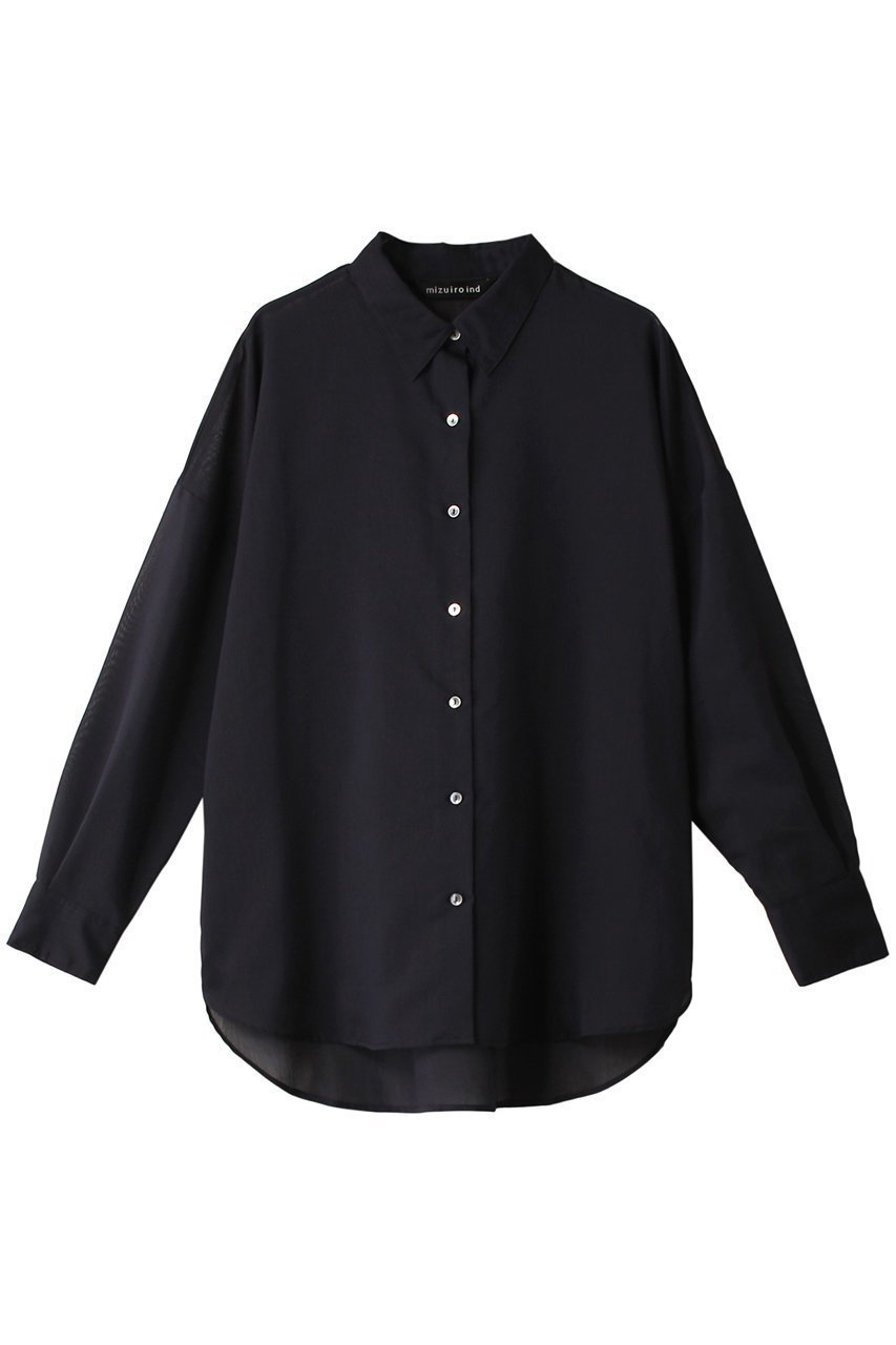 【ミズイロ インド/mizuiro ind】のwide shirt シャツ インテリア・キッズ・メンズ・レディースファッション・服の通販 founy(ファニー) 　ファッション　Fashion　レディースファッション　WOMEN　トップス・カットソー　Tops/Tshirt　シャツ/ブラウス　Shirts/Blouses　エアリー　Airy　シアー　Sheer　スリーブ　Sleeve　ロング　Long　ワイド　Wide　夏　Summer　春　Spring　S/S・春夏　Ss・Spring/Summer　navy|ID: prp329100003752713 ipo3291000000028425090