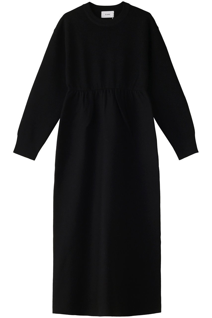 【クラネ/CLANE】のCOCOON KNIT ONEPIECE/ワンピース インテリア・キッズ・メンズ・レディースファッション・服の通販 founy(ファニー) 　ファッション　Fashion　レディースファッション　Fashion for Women　ワンピース　Dresses　チュニック　Tunic Tops & Dresses　シンプル　Simple, Minimal　チュニック　Tunic, Long Top　ミラノリブ　Milano Rib, Milano Stitch　ロング　Long, Long-Length　BLACK|ID: prp329100003752720 ipo3291000000032922880