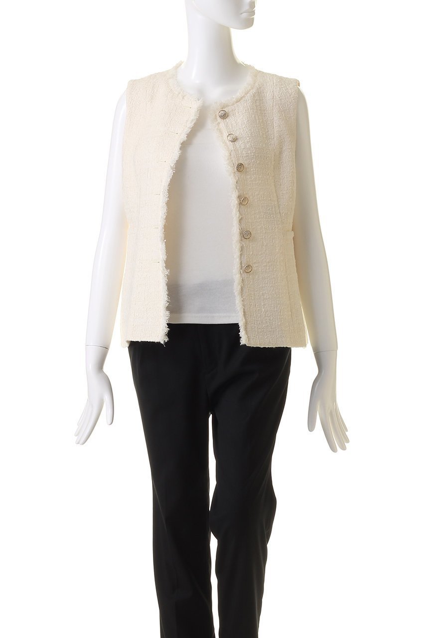 【アナイ/ANAYI】のフィルムツイードペプラムジレ 人気、トレンドファッション・服の通販 founy(ファニー) 　ファッション　Fashion　レディースファッション　Fashion for Women　アウター　Coat / Outerwear Collection　レディースジャケット・軽アウター　Jackets　ジャケット　Jacket, Outerwear　ツイード　Twill, Twill Weave　フレア　Flare, Flared　ベスト　Vest, Waistcoat　ペプラム　Peplum, Flared Hem　マニッシュ　Mannish, Boyish　リュクス　Luxury, Elegant, High-End, Chic　エレガント 上品　Elegant　other-7|ID: prp329100003756060 ipo3291000000035655232