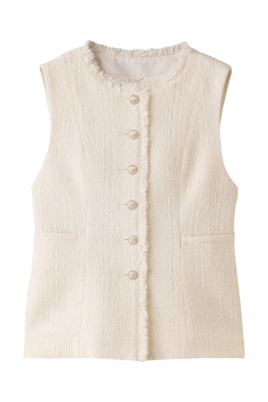 【アナイ/ANAYI】のフィルムツイードペプラムジレ インテリア・キッズ・メンズ・レディースファッション・服の通販 founy(ファニー) 　ファッション　Fashion　レディースファッション　Fashion for Women　アウター　Coat / Outerwear Collection　レディースジャケット・軽アウター　Jackets　ジャケット　Jacket, Outerwear　ツイード　Twill, Twill Weave　フレア　Flare, Flared　ベスト　Vest, Waistcoat　ペプラム　Peplum, Flared Hem　マニッシュ　Mannish, Boyish　リュクス　Luxury, Elegant, High-End, Chic　エレガント 上品　Elegant　アイボリー|ID: prp329100003756060 ipo3291000000036516213