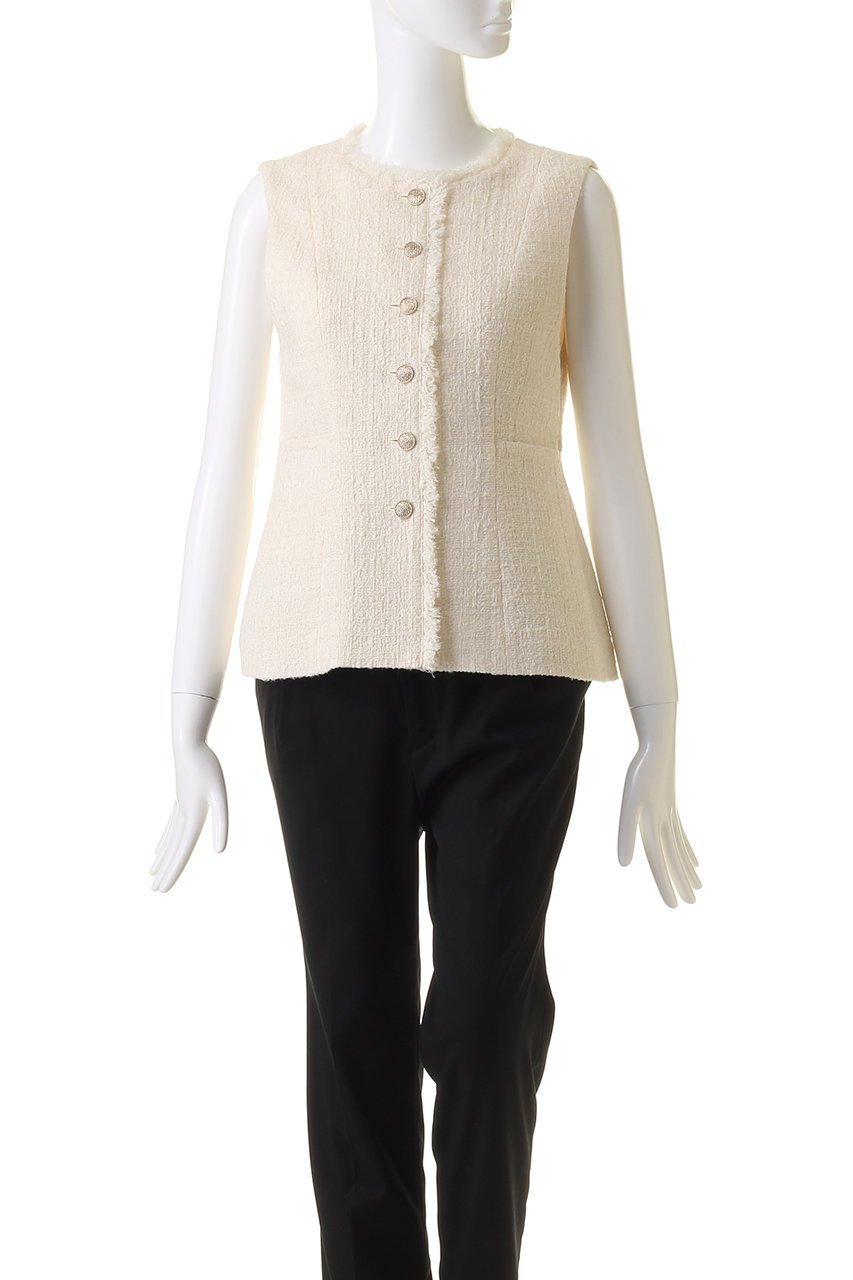 【アナイ/ANAYI】のフィルムツイードペプラムジレ 人気、トレンドファッション・服の通販 founy(ファニー) 　ファッション　Fashion　レディースファッション　Fashion for Women　アウター　Coat / Outerwear Collection　レディースジャケット・軽アウター　Jackets　ジャケット　Jacket, Outerwear　ツイード　Twill, Twill Weave　フレア　Flare, Flared　ベスト　Vest, Waistcoat　ペプラム　Peplum, Flared Hem　マニッシュ　Mannish, Boyish　リュクス　Luxury, Elegant, High-End, Chic　エレガント 上品　Elegant　other-2|ID: prp329100003756060 ipo3291000000036516214