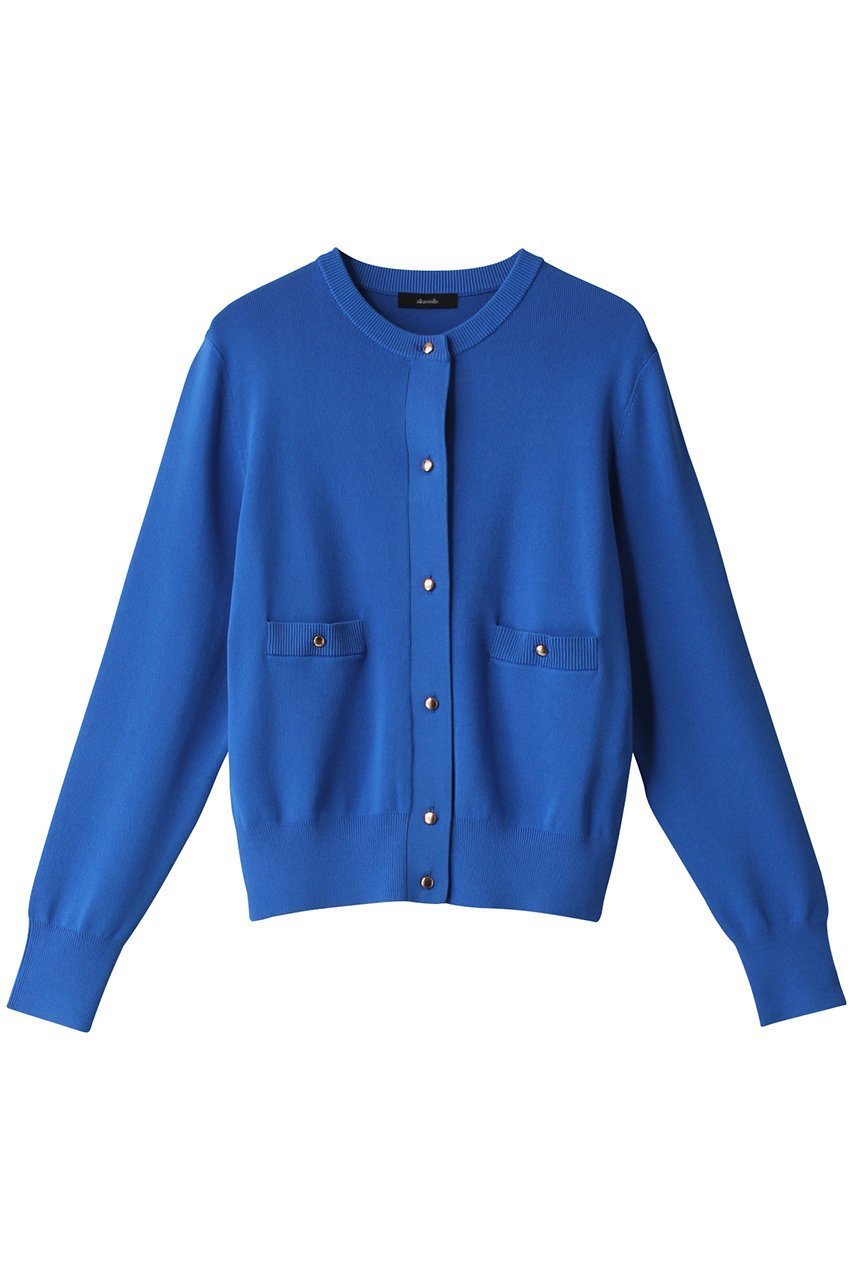 【アルアバイル/allureville】のポケットクルーカーディガン A インテリア・キッズ・メンズ・レディースファッション・服の通販 founy(ファニー) 　ファッション　Fashion　レディースファッション　Fashion for Women　トップス・カットソー　Cut & Sew Tops　ニット　Knit Tops & Sweaters　カーディガン・羽織り　Layered Style Cardigans　カーディガン　Cardigan, Knitwear　コンパクト　Compact, Small Size　バランス　Balance, Style Balance　ポケット　Pocket, Pocket Detail　メタル　Metal, Metal Parts　ブルー|ID: prp329100003757504 ipo3291000000032949265