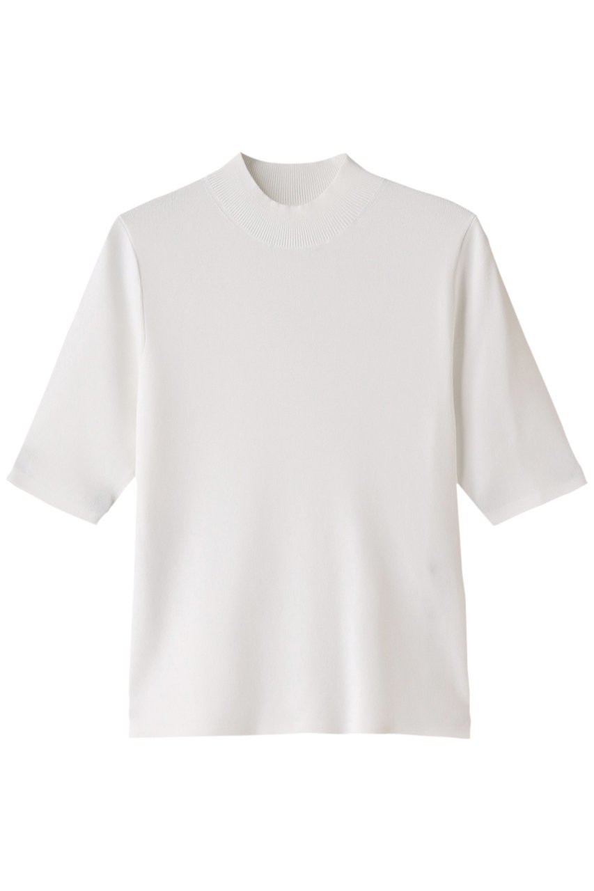 【アルアバイル/allureville】の総針モックNC5分袖プルオーバー A インテリア・キッズ・メンズ・レディースファッション・服の通販 founy(ファニー) 　ファッション　Fashion　レディースファッション　Fashion for Women　トップス・カットソー　Cut & Sew Tops　ニット　Knit Tops & Sweaters　カジュアルプルオーバー・ニットトップス　Pullovers & Knit Tops / Casual Pullovers　なめらか　Smooth, Silky Texture　バランス　Balance, Style Balance　ボトム　Bottoms, Lower Wear　モックネック　Mock Neck, Short Turtleneck　ワイド　Wide, Wide Fit　エレガント 上品　Elegant　人気　Popular, Best Seller　オフホワイト|ID: prp329100003757508 ipo3291000000032944940