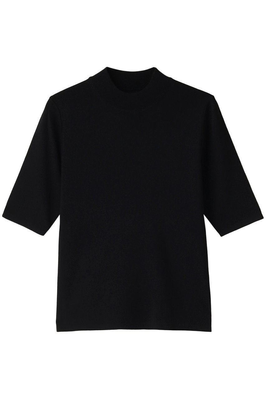 【アルアバイル/allureville】の総針モックNC5分袖プルオーバー A インテリア・キッズ・メンズ・レディースファッション・服の通販 founy(ファニー) 　ファッション　Fashion　レディースファッション　Fashion for Women　トップス・カットソー　Cut & Sew Tops　ニット　Knit Tops & Sweaters　カジュアルプルオーバー・ニットトップス　Pullovers & Knit Tops / Casual Pullovers　なめらか　Smooth, Silky Texture　バランス　Balance, Style Balance　ボトム　Bottoms, Lower Wear　モックネック　Mock Neck, Short Turtleneck　ワイド　Wide, Wide Fit　エレガント 上品　Elegant　人気　Popular, Best Seller　ブラック|ID: prp329100003757508 ipo3291000000032944958