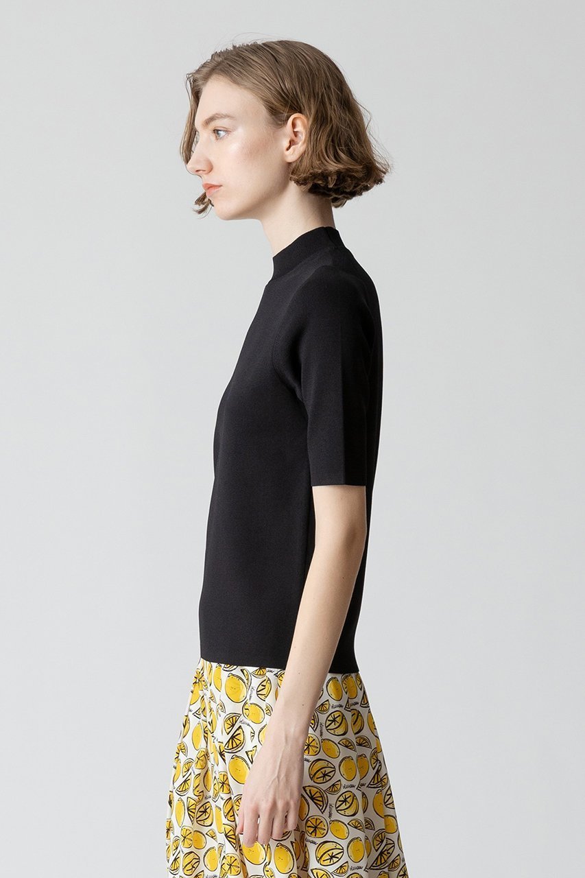 【アルアバイル/allureville】の総針モックNC5分袖プルオーバー A 人気、トレンドファッション・服の通販 founy(ファニー) 　ファッション　Fashion　レディースファッション　Fashion for Women　トップス・カットソー　Cut & Sew Tops　ニット　Knit Tops & Sweaters　カジュアルプルオーバー・ニットトップス　Pullovers & Knit Tops / Casual Pullovers　なめらか　Smooth, Silky Texture　バランス　Balance, Style Balance　ボトム　Bottoms, Lower Wear　モックネック　Mock Neck, Short Turtleneck　ワイド　Wide, Wide Fit　エレガント 上品　Elegant　人気　Popular, Best Seller　other-7|ID: prp329100003757508 ipo3291000000032944999