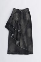 【プランク プロジェクト/PRANK PROJECT】のアシンメトリービッグラッフルスカート / Asymmetry Big Ruffled Skirt BLK(ブラック)|ID:prp329100003757577