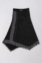 【プランク プロジェクト/PRANK PROJECT】のワッシャーサテンレーストリムスカート / Washed Satin Lace Trim Skirt BLK(ブラック)|ID: prp329100003757579 ipo3291000000024750298