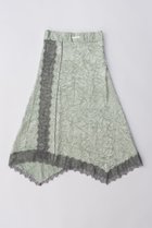 【プランク プロジェクト/PRANK PROJECT】のワッシャーサテンレーストリムスカート / Washed Satin Lace Trim Skirt LIME(ライム)|ID:prp329100003757579
