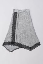 【プランク プロジェクト/PRANK PROJECT】のワッシャーサテンレーストリムスカート / Washed Satin Lace Trim Skirt SLV(シルバー)|ID:prp329100003757579