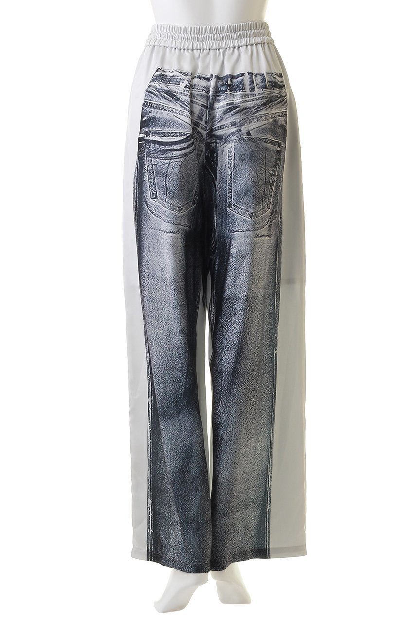 【プランク プロジェクト/PRANK PROJECT】のデニムプリントイージーパンツ / Denim Printed Easy Pants 人気、トレンドファッション・服の通販 founy(ファニー) ファッション Fashion レディースファッション Fashion for Women パンツ Pants & Trousers おすすめ Recommended / Our Picks サテン Satin, Glossy Fabric セットアップ Set-Up, Coordinated Outfit デニム Denim, Jeans Material プリント Print, Printed Pattern リアル Real, Realistic 春 Spring other-4|ID: prp329100003757582 ipo3291000000035975212