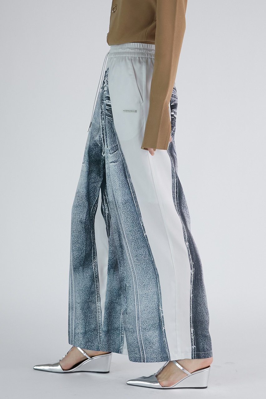 【プランク プロジェクト/PRANK PROJECT】のデニムプリントイージーパンツ / Denim Printed Easy Pants 人気、トレンドファッション・服の通販 founy(ファニー) ファッション Fashion レディースファッション Fashion for Women パンツ Pants & Trousers おすすめ Recommended / Our Picks サテン Satin, Glossy Fabric セットアップ Set-Up, Coordinated Outfit デニム Denim, Jeans Material プリント Print, Printed Pattern リアル Real, Realistic 春 Spring other-8|ID: prp329100003757582 ipo3291000000035975216