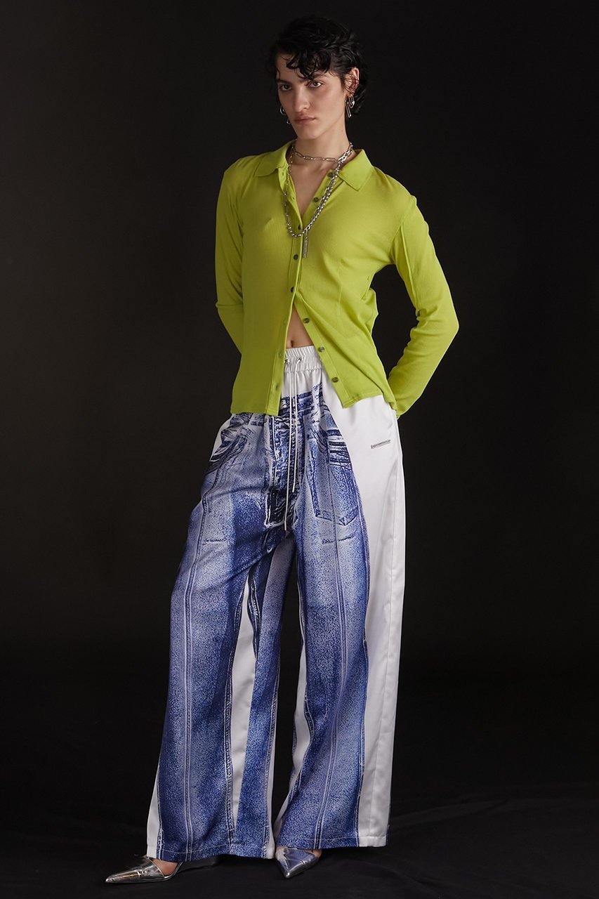 【プランク プロジェクト/PRANK PROJECT】のデニムプリントイージーパンツ / Denim Printed Easy Pants 人気、トレンドファッション・服の通販 founy(ファニー) 　ファッション　Fashion　レディースファッション　Fashion for Women　パンツ　Pants & Trousers　おすすめ　Recommended / Our Picks　サテン　Satin, Glossy Fabric　セットアップ　Set-Up, Coordinated Outfit　デニム　Denim, Jeans Material　プリント　Print, Printed Pattern　リアル　Real, Realistic　春　Spring　other-8|ID: prp329100003757582 ipo3291000000036017596