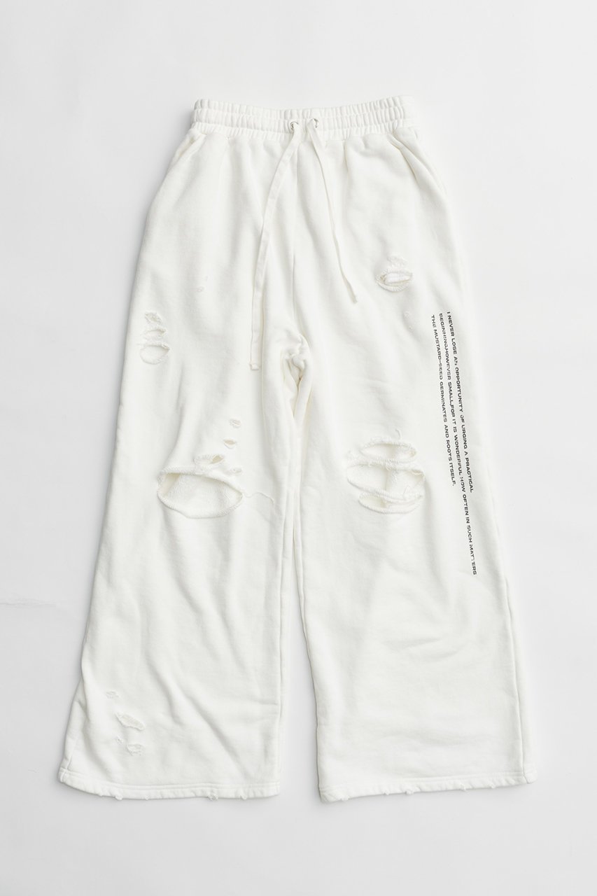 【プランク プロジェクト/PRANK PROJECT】のスプレーダイダメージスウェットパンツ / Spray Dyed Damaged Sweatpants インテリア・キッズ・メンズ・レディースファッション・服の通販 founy(ファニー) 　ファッション　Fashion　レディースファッション　WOMEN　パンツ　Pants　おすすめ　Recommend　クロップド　Cropped　ジャケット　Jacket　スウェット　Sweat　ダメージ　Damage　ビンテージ　Vintage　ルーズ　Loose　ワイド　Wide　ヴィンテージ　Vintage　WHT(ホワイト)|ID: prp329100003757585 ipo3291000000024750320