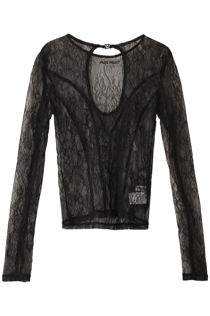 【プランク プロジェクト/PRANK PROJECT】のバックオープンレーストップス / Back Open Lace Top 人気、トレンドファッション・服の通販 founy(ファニー) 　ファッション　Fashion　レディースファッション　Fashion for Women　トップス・カットソー　Cut & Sew Tops　シャツ・ブラウス・オフィスカジュアル　Elegant Blouses & Button-Ups　インナー　Innerwear　スリーブ　Sleeve, Long Sleeve / Short Sleeve　フロント　Front, Front Design　レース　Lace, Lace Fabric　ロング　Long, Long-Length　切替　Switching, Contrast Panel　 other-1|ID: prp329100003757590 ipo3291000000036060118