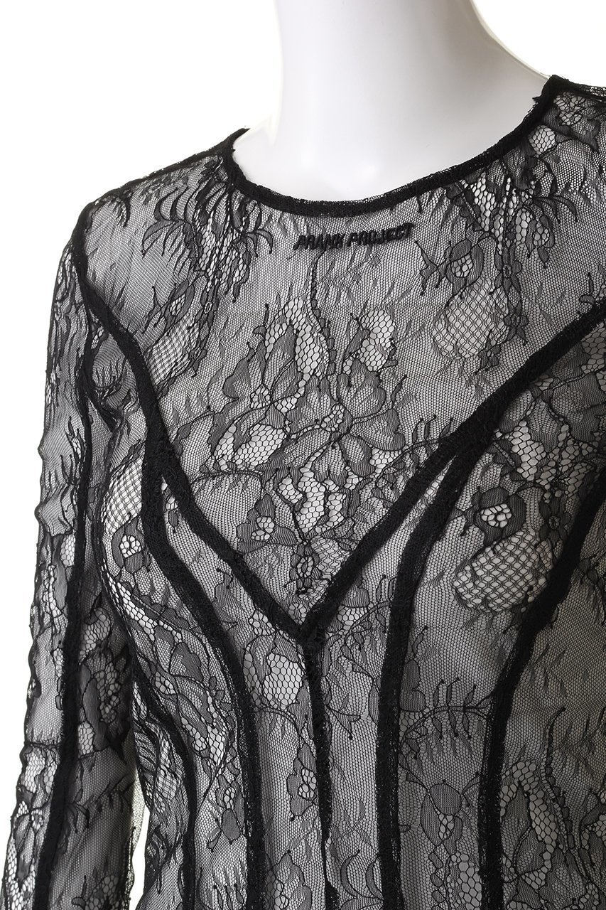 【プランク プロジェクト/PRANK PROJECT】のバックオープンレーストップス / Back Open Lace Top 人気、トレンドファッション・服の通販 founy(ファニー) 　ファッション　Fashion　レディースファッション　Fashion for Women　トップス・カットソー　Cut & Sew Tops　シャツ・ブラウス・オフィスカジュアル　Elegant Blouses & Button-Ups　インナー　Innerwear　スリーブ　Sleeve, Long Sleeve / Short Sleeve　フロント　Front, Front Design　レース　Lace, Lace Fabric　ロング　Long, Long-Length　切替　Switching, Contrast Panel　other-5|ID: prp329100003757590 ipo3291000000036060123