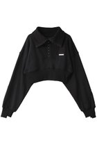【プランク プロジェクト/PRANK PROJECT】のフックアイカラークロップドスウェット / Hook Eye Collar Cropped Sweatshirt BLK(ブラック)|ID: prp329100003757592 ipo3291000000036988124