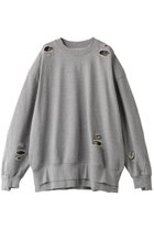 【プランク プロジェクト/PRANK PROJECT】のオーバーサイズダメージスウェット / Oversized Damaged Sweatshirt GRY(グレー)|ID:prp329100003757595