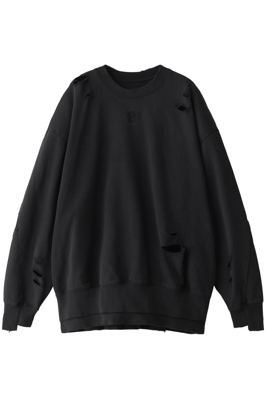 【プランク プロジェクト/PRANK PROJECT】のオーバーサイズダメージスウェット / Oversized Damaged Sweatshirt インテリア・キッズ・メンズ・レディースファッション・服の通販 founy(ファニー) 　ファッション　Fashion　レディースファッション　WOMEN　トップス・カットソー　Tops/Tshirt　シャツ/ブラウス　Shirts/Blouses　パーカ　Sweats　ロング / Tシャツ　T-Shirts　スウェット　Sweat　カットソー　Cut and Sewn　ダメージ　Damage　フォルム　Form　ワンポイント　One Point　ヴィンテージ　Vintage　C.GRY(チャコールグレー)|ID: prp329100003757595 ipo3291000000029771535