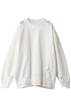 【プランク プロジェクト/PRANK PROJECT】のオーバーサイズダメージスウェット / Oversized Damaged Sweatshirt WHT(ホワイト)|ID:prp329100003757595