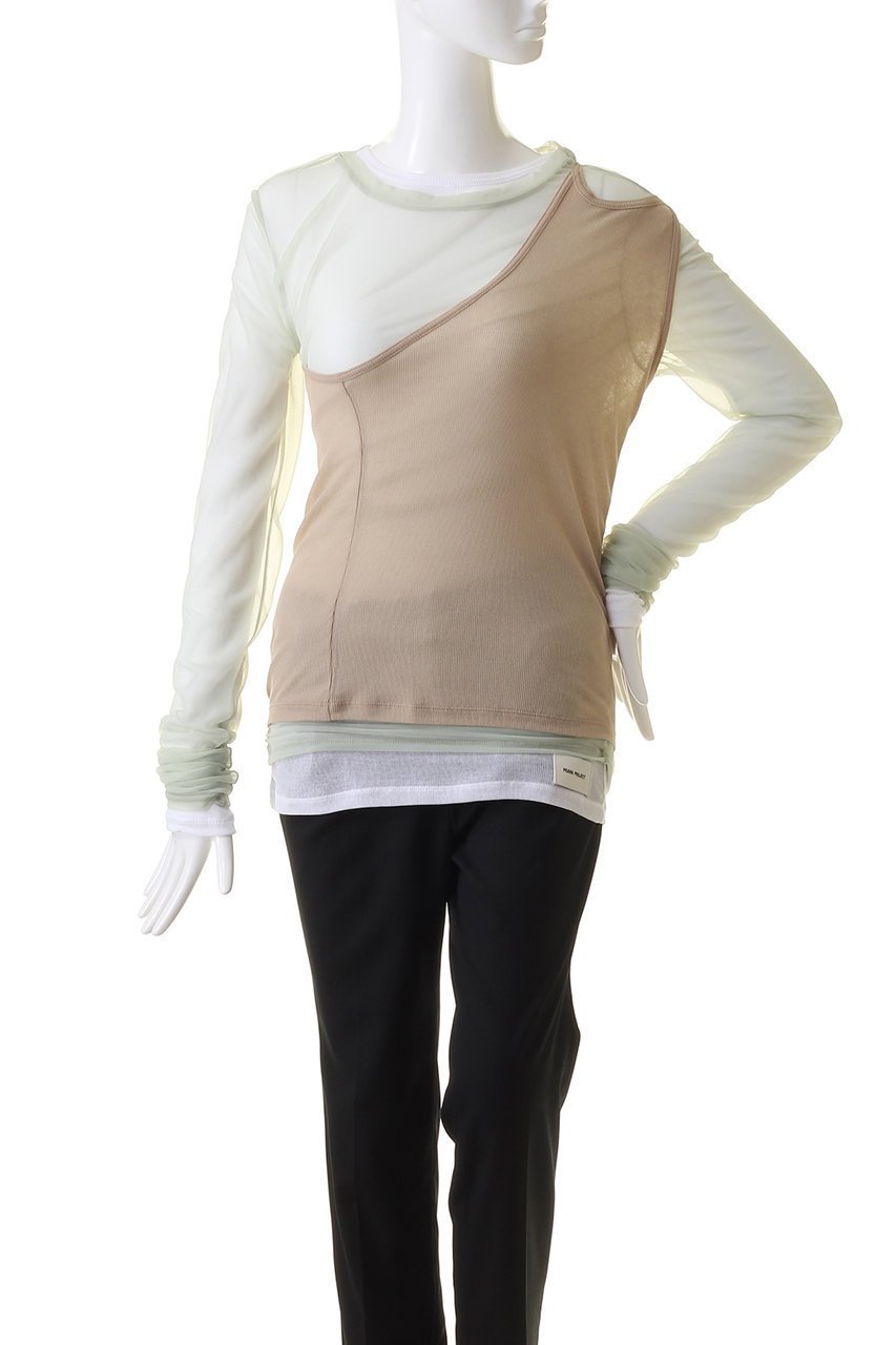【プランク プロジェクト/PRANK PROJECT】のトリプルレイヤードシアートップ / Triple Layered Sheer Top 人気、トレンドファッション・服の通販 founy(ファニー) 　ファッション　Fashion　レディースファッション　WOMEN　トップス・カットソー　Tops/Tshirt　シャツ/ブラウス　Shirts/Blouses　ロング / Tシャツ　T-Shirts　カットソー　Cut and Sewn　インナー　Inner　ギャザー　Gather　今季　This Season　スリーブ　Sleeve　タンク　Tank　タンブラー　Tumbler　チュニック　Tunic　テレコ　Tereko　トリプル　Triple　長袖　Long Sleeve　ロング　Long　おすすめ　Recommend　エレガント 上品　Elegant　other-6|ID: prp329100003757596 ipo3291000000031387274