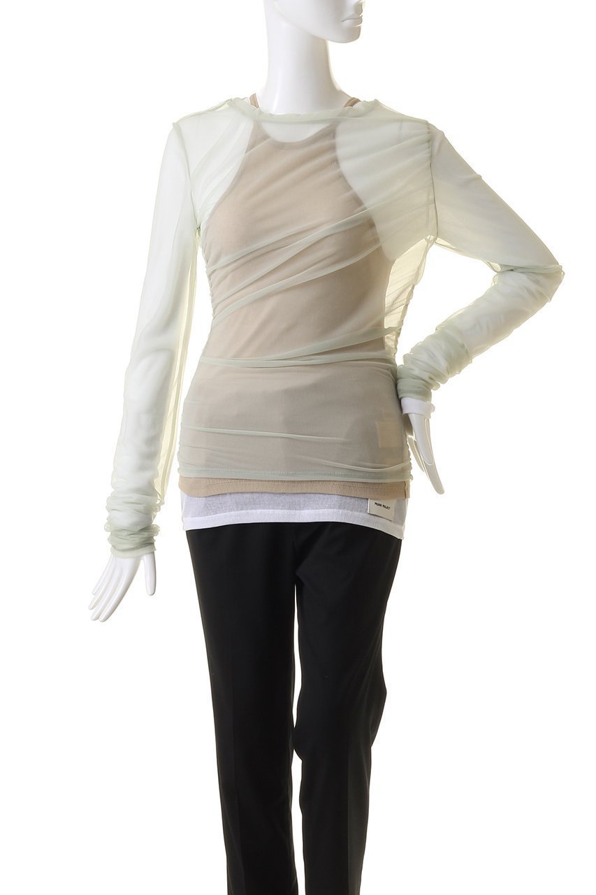 【プランク プロジェクト/PRANK PROJECT】のトリプルレイヤードシアートップ / Triple Layered Sheer Top 人気、トレンドファッション・服の通販 founy(ファニー) 　ファッション　Fashion　レディースファッション　Fashion for Women　トップス・カットソー　Cut & Sew Tops　シャツ・ブラウス・オフィスカジュアル　Elegant Blouses & Button-Ups　ロングTシャツ・Tシャツ　Longline T-Shirts & Tees　カットソー・ベーシックTシャツ　Cut-and-Sewn Tops / Stretch Tees & Basics　インナー　Innerwear　ギャザー　Gathered, Ruffled　今季　This Season, Current Season　スリーブ　Sleeve, Long Sleeve / Short Sleeve　タンク　Tank Top, Sleeveless Top　タンブラー　Tumbler, Travel Mug　チュニック　Tunic, Long Top　テレコ　Ribbed, Rib Stitch　トリプル　Triple, Three Layers　長袖　Long Sleeve, Full Sleeve　ロング　Long, Long-Length　おすすめ　Recommended / Our Picks　エレガント 上品　Elegant　other-2|ID: prp329100003757596 ipo3291000000035791808