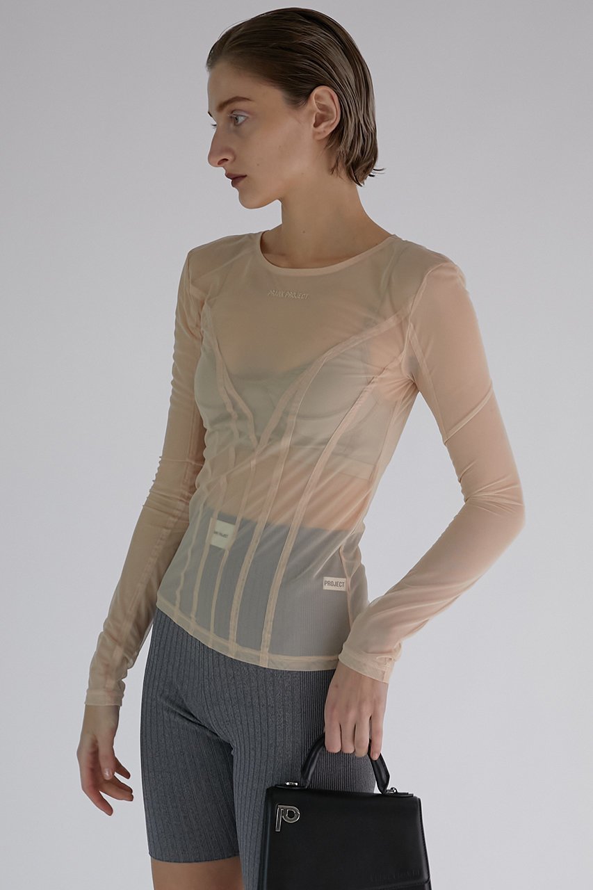 【プランク プロジェクト/PRANK PROJECT】のバックオープンシアートップス / Back Open Sheer Top 人気、トレンドファッション・服の通販 founy(ファニー) 　ファッション　Fashion　レディースファッション　WOMEN　トップス・カットソー　Tops/Tshirt　シャツ/ブラウス　Shirts/Blouses　ロング / Tシャツ　T-Shirts　カットソー　Cut and Sewn　インナー　Inner　ストレッチ　Stretch　スリーブ　Sleeve　チュール　Tulle　フロント　Front　ロング　Long　other-6|ID: prp329100003757597 ipo3291000000031387288