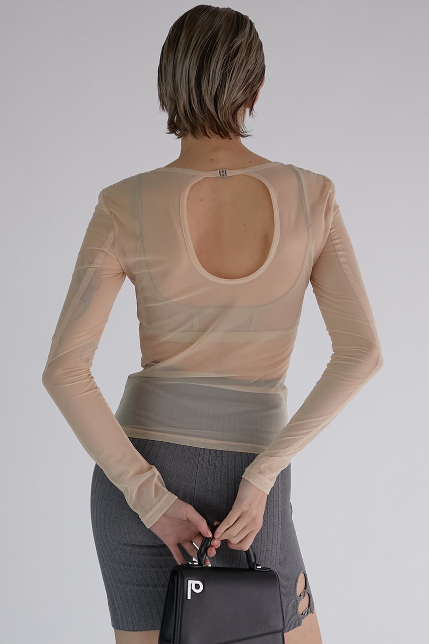 【プランク プロジェクト/PRANK PROJECT】のバックオープンシアートップス / Back Open Sheer Top 人気、トレンドファッション・服の通販 founy(ファニー) 　ファッション　Fashion　レディースファッション　WOMEN　トップス・カットソー　Tops/Tshirt　シャツ/ブラウス　Shirts/Blouses　ロング / Tシャツ　T-Shirts　カットソー　Cut and Sewn　インナー　Inner　ストレッチ　Stretch　スリーブ　Sleeve　チュール　Tulle　フロント　Front　ロング　Long　other-7|ID: prp329100003757597 ipo3291000000031387290