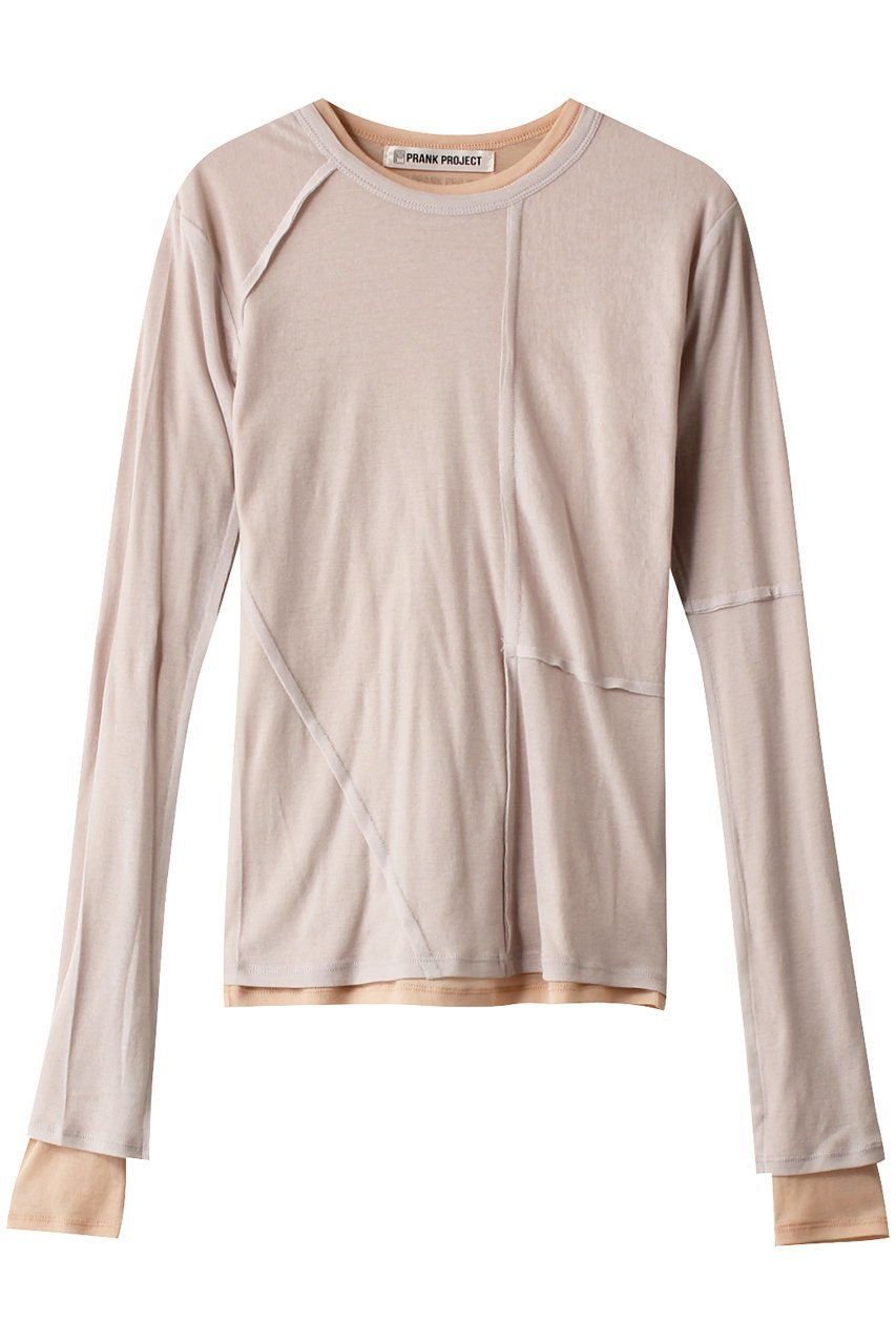 【プランク プロジェクト/PRANK PROJECT】のシアーフライスレイヤードトップ / Sheer Fraise Layered Top 人気、トレンドファッション・服の通販 founy(ファニー) ファッション Fashion レディースファッション Fashion for Women トップス・カットソー Cut & Sew Tops シャツ・ブラウス・オフィスカジュアル Elegant Blouses & Button-Ups ロングTシャツ・Tシャツ Longline T-Shirts & Tees カットソー・ベーシックTシャツ Cut-and-Sewn Tops / Stretch Tees & Basics インナー Innerwear スリーブ Sleeve, Long Sleeve / Short Sleeve リラックス Relax, Relaxed Fit ロング Long, Long-Length other-1|ID: prp329100003757606 ipo3291000000032935721
