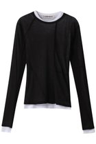 【プランク プロジェクト/PRANK PROJECT】のシアーフライスレイヤードトップ / Sheer Fraise Layered Top 人気、トレンドファッション・服の通販 founy(ファニー) ファッション Fashion レディースファッション Fashion for Women トップス・カットソー Cut & Sew Tops シャツ・ブラウス・オフィスカジュアル Elegant Blouses & Button-Ups ロングTシャツ・Tシャツ Longline T-Shirts & Tees カットソー・ベーシックTシャツ Cut-and-Sewn Tops / Stretch Tees & Basics インナー Innerwear スリーブ Sleeve, Long Sleeve / Short Sleeve リラックス Relax, Relaxed Fit ロング Long, Long-Length thumbnail BLK(ブラック)|ID: prp329100003757606 ipo3291000000036666706