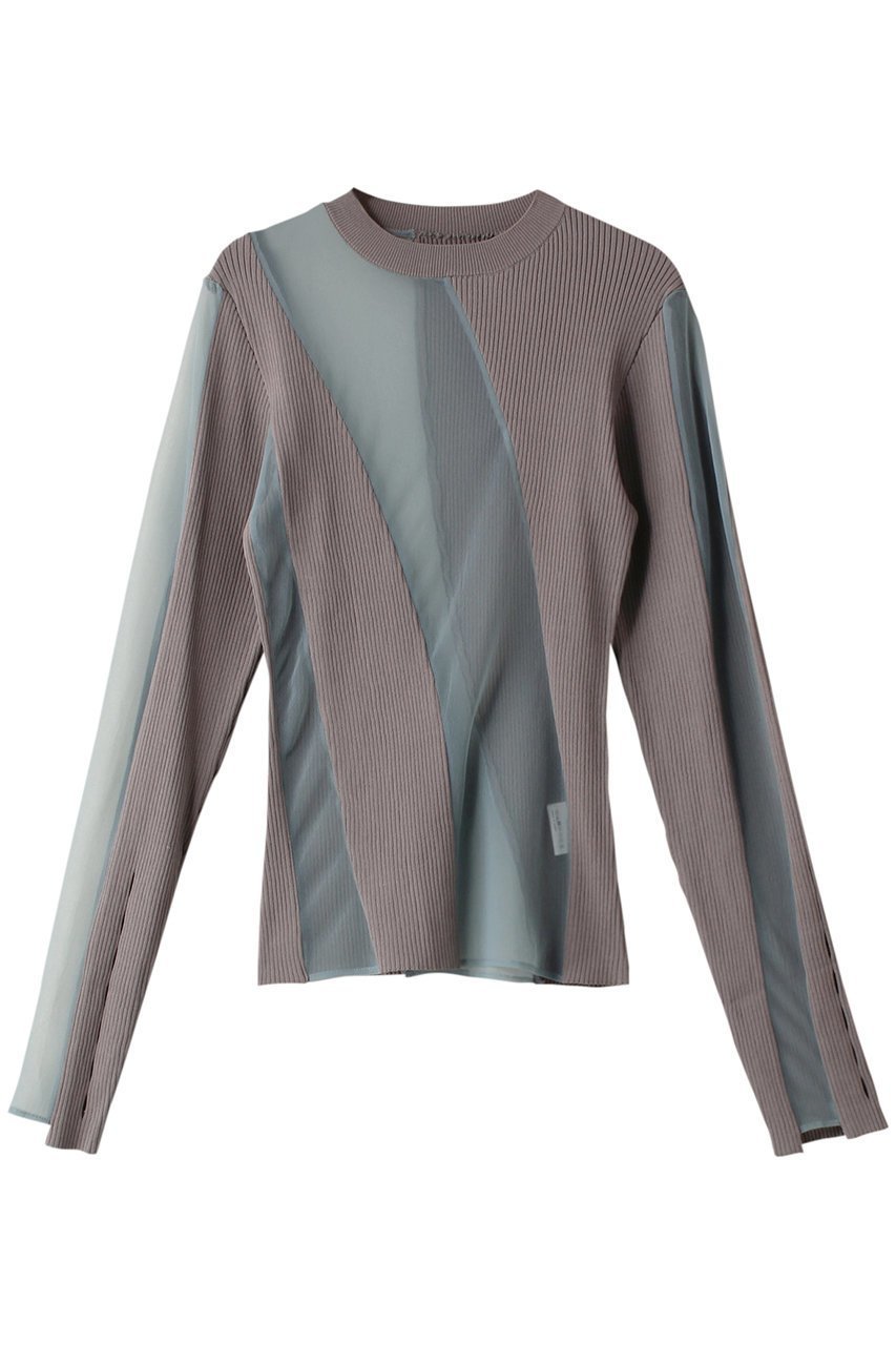 【プランク プロジェクト/PRANK PROJECT】のシアードッキングリブニット / Sheer Docking Rib Knit インテリア・キッズ・メンズ・レディースファッション・服の通販 founy(ファニー) 　ファッション　Fashion　レディースファッション　Fashion for Women　トップス・カットソー　Cut & Sew Tops　ニット　Knit Tops & Sweaters　カジュアルプルオーバー・ニットトップス　Pullovers & Knit Tops / Casual Pullovers　キャミ　Camisole, Cami Top　シアー　Sheer, See-Through　ビスチェ　Bustier, Corset Top　GRY(グレー)|ID: prp329100003757609 ipo3291000000032950433
