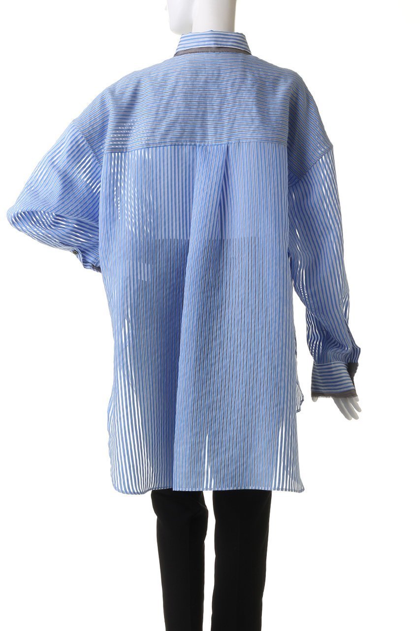 【プランク プロジェクト/PRANK PROJECT】のシアーストライプシャツ / Sheer Stripe Shirt 人気、トレンドファッション・服の通販 founy(ファニー) 　ファッション　Fashion　レディースファッション　Fashion for Women　トップス・カットソー　Cut & Sew Tops　シャツ・ブラウス・オフィスカジュアル　Elegant Blouses & Button-Ups　おすすめ　Recommended / Our Picks　シアー　Sheer, See-Through　ストライプ　Stripe, Striped Pattern　スリーブ　Sleeve, Long Sleeve / Short Sleeve　チュニック　Tunic, Long Top　ビスチェ　Bustier, Corset Top　ロング　Long, Long-Length　other-4|ID: prp329100003757610 ipo3291000000032920461