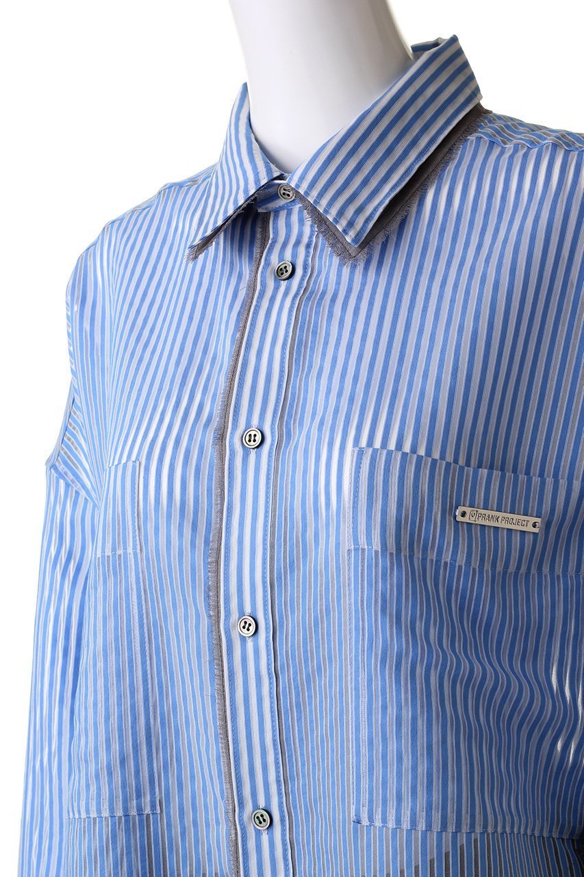 【プランク プロジェクト/PRANK PROJECT】のシアーストライプシャツ / Sheer Stripe Shirt 人気、トレンドファッション・服の通販 founy(ファニー) 　ファッション　Fashion　レディースファッション　Fashion for Women　トップス・カットソー　Cut & Sew Tops　シャツ・ブラウス・オフィスカジュアル　Elegant Blouses & Button-Ups　おすすめ　Recommended / Our Picks　シアー　Sheer, See-Through　ストライプ　Stripe, Striped Pattern　スリーブ　Sleeve, Long Sleeve / Short Sleeve　チュニック　Tunic, Long Top　ビスチェ　Bustier, Corset Top　ロング　Long, Long-Length　other-5|ID: prp329100003757610 ipo3291000000032920470