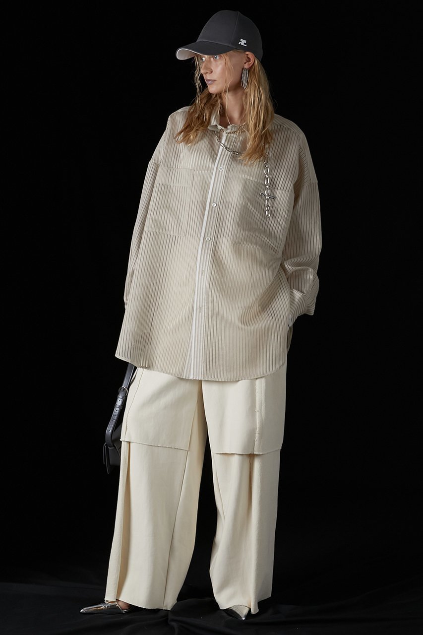 【プランク プロジェクト/PRANK PROJECT】のシアーストライプシャツ / Sheer Stripe Shirt 人気、トレンドファッション・服の通販 founy(ファニー) 　ファッション　Fashion　レディースファッション　Fashion for Women　トップス・カットソー　Cut & Sew Tops　シャツ・ブラウス・オフィスカジュアル　Elegant Blouses & Button-Ups　おすすめ　Recommended / Our Picks　シアー　Sheer, See-Through　ストライプ　Stripe, Striped Pattern　スリーブ　Sleeve, Long Sleeve / Short Sleeve　チュニック　Tunic, Long Top　ビスチェ　Bustier, Corset Top　ロング　Long, Long-Length　other-6|ID: prp329100003757610 ipo3291000000032920481