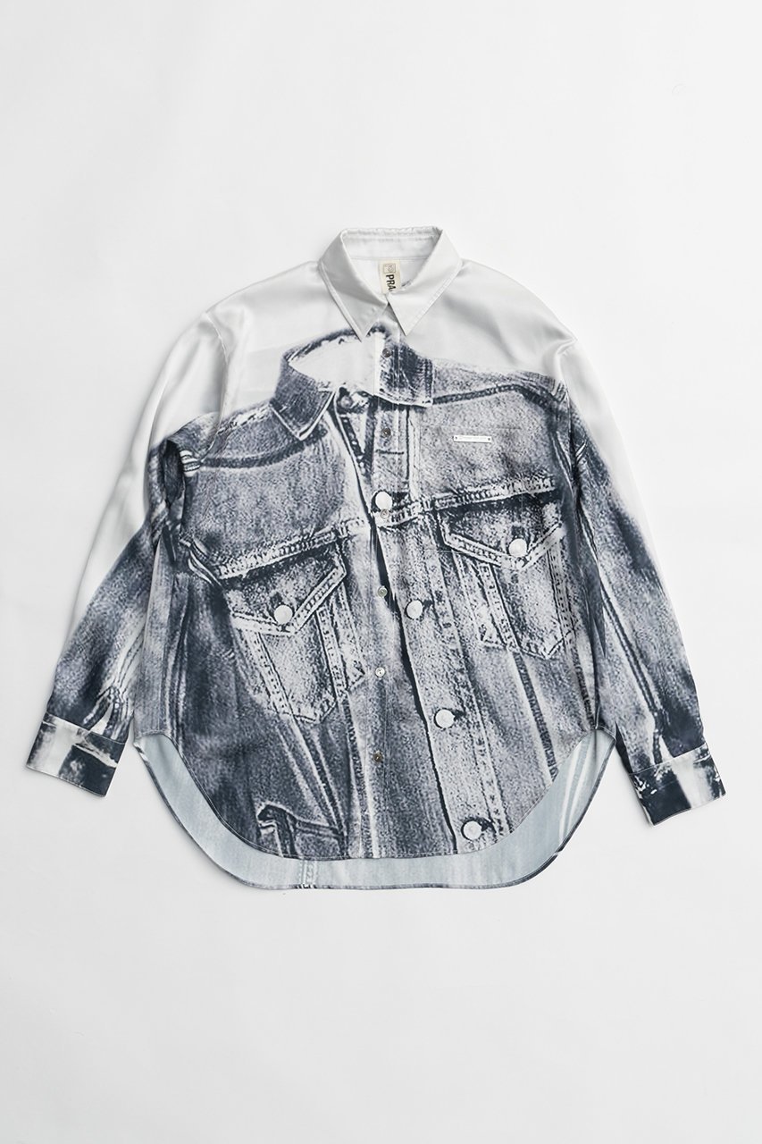 【プランク プロジェクト/PRANK PROJECT】のデニムプリントシャツ / Denim Printed Shirt 人気、トレンドファッション・服の通販 founy(ファニー) 　ファッション　Fashion　レディースファッション　WOMEN　トップス・カットソー　Tops/Tshirt　キャミソール / ノースリーブ　No Sleeves　シャツ/ブラウス　Shirts/Blouses　ロング / Tシャツ　T-Shirts　カットソー　Cut and Sewn　おすすめ　Recommend　キャミソール　Camisole　サテン　Satin　ジャケット　Jacket　セットアップ　Set Up　タンク　Tank　デニム　Denim　プリント　Print　リアル　Real　 other-1|ID: prp329100003757611 ipo3291000000024750421