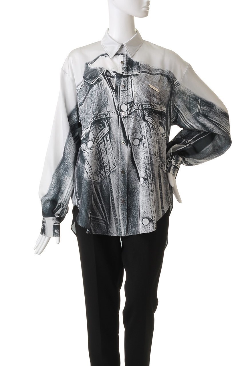 【プランク プロジェクト/PRANK PROJECT】のデニムプリントシャツ / Denim Printed Shirt 人気、トレンドファッション・服の通販 founy(ファニー) 　ファッション　Fashion　レディースファッション　WOMEN　トップス・カットソー　Tops/Tshirt　キャミソール / ノースリーブ　No Sleeves　シャツ/ブラウス　Shirts/Blouses　ロング / Tシャツ　T-Shirts　カットソー　Cut and Sewn　おすすめ　Recommend　キャミソール　Camisole　サテン　Satin　ジャケット　Jacket　セットアップ　Set Up　タンク　Tank　デニム　Denim　プリント　Print　リアル　Real　other-2|ID: prp329100003757611 ipo3291000000031387323