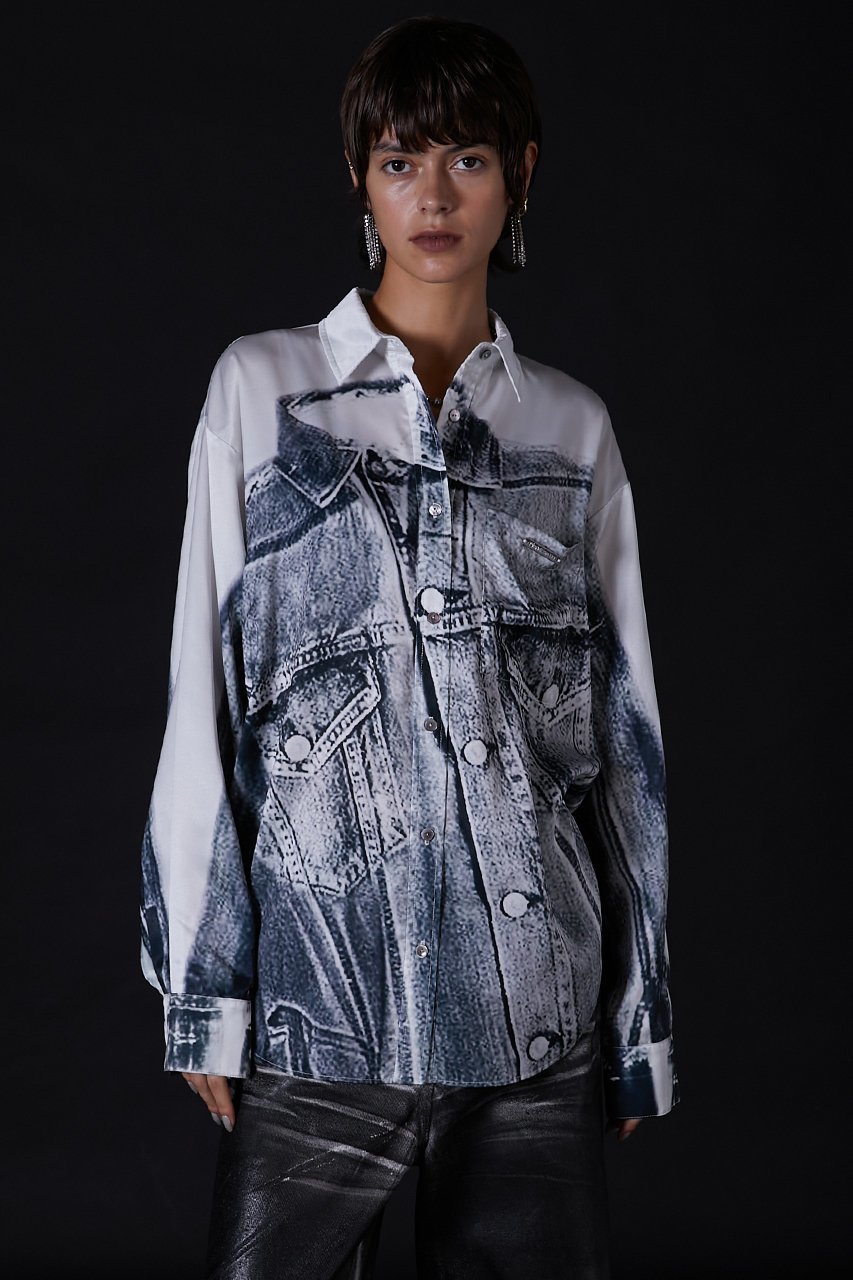 【プランク プロジェクト/PRANK PROJECT】のデニムプリントシャツ / Denim Printed Shirt 人気、トレンドファッション・服の通販 founy(ファニー) 　ファッション　Fashion　レディースファッション　WOMEN　トップス・カットソー　Tops/Tshirt　キャミソール / ノースリーブ　No Sleeves　シャツ/ブラウス　Shirts/Blouses　ロング / Tシャツ　T-Shirts　カットソー　Cut and Sewn　おすすめ　Recommend　キャミソール　Camisole　サテン　Satin　ジャケット　Jacket　セットアップ　Set Up　タンク　Tank　デニム　Denim　プリント　Print　リアル　Real　other-6|ID: prp329100003757611 ipo3291000000031387330