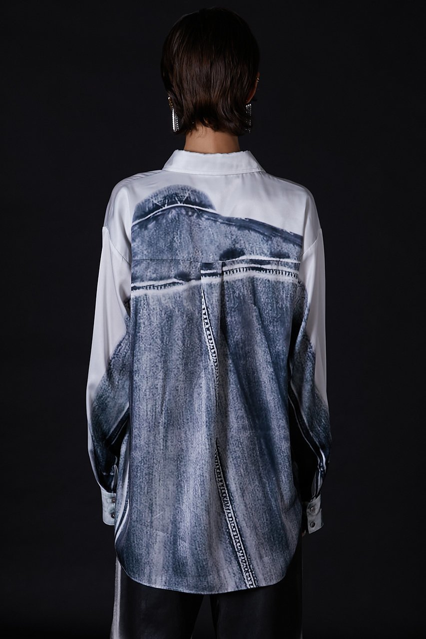 【プランク プロジェクト/PRANK PROJECT】のデニムプリントシャツ / Denim Printed Shirt 人気、トレンドファッション・服の通販 founy(ファニー) 　ファッション　Fashion　レディースファッション　WOMEN　トップス・カットソー　Tops/Tshirt　キャミソール / ノースリーブ　No Sleeves　シャツ/ブラウス　Shirts/Blouses　ロング / Tシャツ　T-Shirts　カットソー　Cut and Sewn　おすすめ　Recommend　キャミソール　Camisole　サテン　Satin　ジャケット　Jacket　セットアップ　Set Up　タンク　Tank　デニム　Denim　プリント　Print　リアル　Real　other-8|ID: prp329100003757611 ipo3291000000031387335