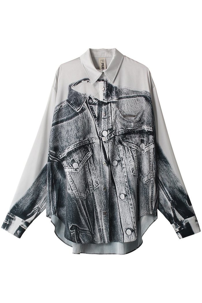 【プランク プロジェクト/PRANK PROJECT】のデニムプリントシャツ / Denim Printed Shirt インテリア・キッズ・メンズ・レディースファッション・服の通販 founy(ファニー) https://founy.com/ ファッション Fashion レディースファッション Fashion for Women トップス・カットソー Cut & Sew Tops キャミソール&ノースリーブ Camisoles & Sleeveless Tops シャツ・ブラウス・オフィスカジュアル Elegant Blouses & Button-Ups ロングTシャツ・Tシャツ Longline T-Shirts & Tees カットソー・ベーシックTシャツ Cut-and-Sewn Tops / Stretch Tees & Basics おすすめ Recommended / Our Picks キャミソール Camisole, Spaghetti Strap Top サテン Satin, Glossy Fabric ジャケット Jacket, Outerwear セットアップ Set-Up, Coordinated Outfit タンク Tank Top, Sleeveless Top デニム Denim, Jeans Material プリント Print, Printed Pattern リアル Real, Realistic |ID: prp329100003757611 ipo3291000000036667756
