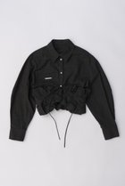 【プランク プロジェクト/PRANK PROJECT】のボリュームフリルショートシャツ / Voluminous Ruffled Short Shirt BLK(ブラック)|ID:prp329100003757613
