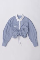【プランク プロジェクト/PRANK PROJECT】のボリュームフリルショートシャツ / Voluminous Ruffled Short Shirt BLU(ブルー)|ID:prp329100003757613