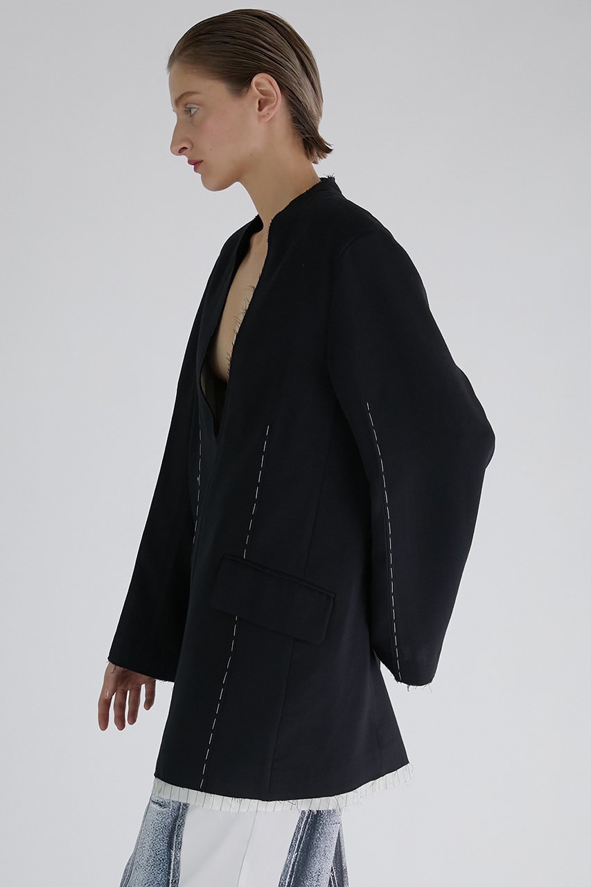 【プランク プロジェクト/PRANK PROJECT】のスーチングカットオフチュニック / Suiting Cut-off Tunic 人気、トレンドファッション・服の通販 founy(ファニー) 　ファッション　Fashion　レディースファッション　WOMEN　ワンピース　Dress　チュニック　Tunic　おすすめ　Recommend　ジャケット　Jacket　ソックス　Socks　タイツ　Tights　チュニック　Tunic　ハンド　Hand　モダン　Modern　モチーフ　Motif　レース　Race　other-3|ID: prp329100003757617 ipo3291000000031387339