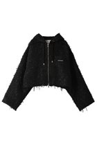 【プランク プロジェクト/PRANK PROJECT】のツイードカットオフショートパーカー / Tweed Cut-Off Short Hoodie BLK(ブラック)|ID: prp329100003757622 ipo3291000000032959026